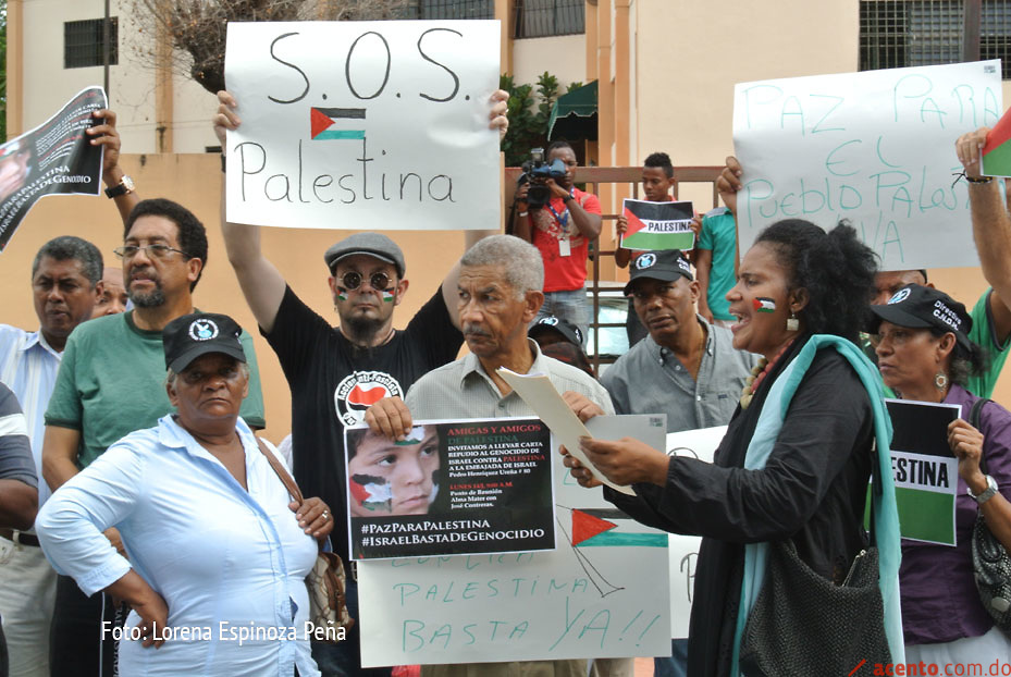 Dominicanos condenan bombardeos de Israel contra palestinos; embajada no les recibe carta