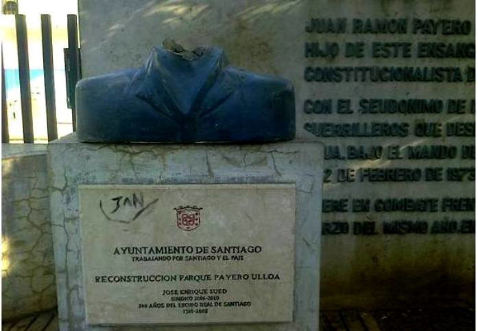 Payero Ulloa dio su vida a la patria, y le pagan profanando su tumba y su monumento
