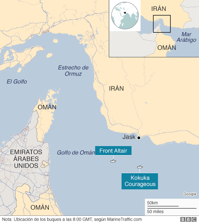 Estrecho de Ormuz: el firme rechazo de Irán a las acusaciones de Estados Unidos sobre las explosiones en dos petroleros