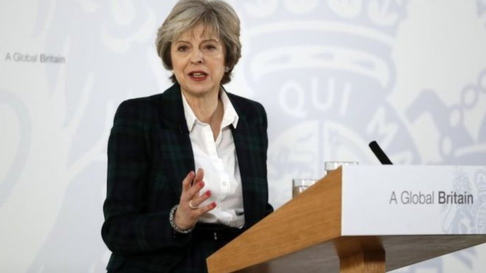 La primera ministra Theresa May expone el plan de 12 puntos para que Reino Unido salga de la Unión Europea, tras meses de incertidumbre