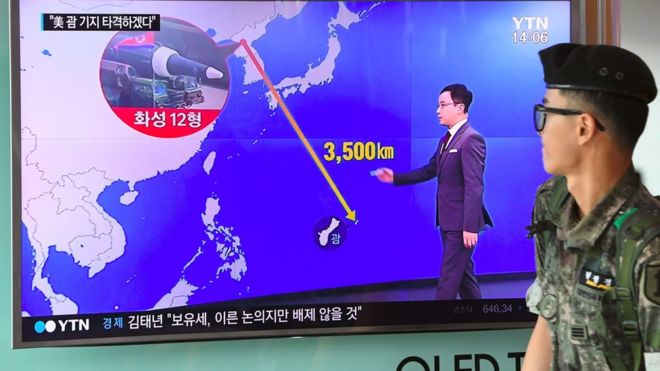 Corea del Norte asegura que en agosto tendrá listo el plan para atacar la base militar de Estados Unidos en la isla de Guam