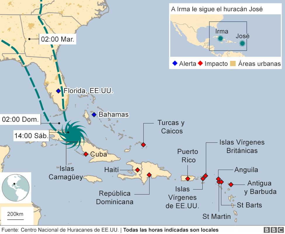 El huracán Irma ya se siente en Florida, donde autoridades ordenaron la evacuación de más de 6 millones de personas