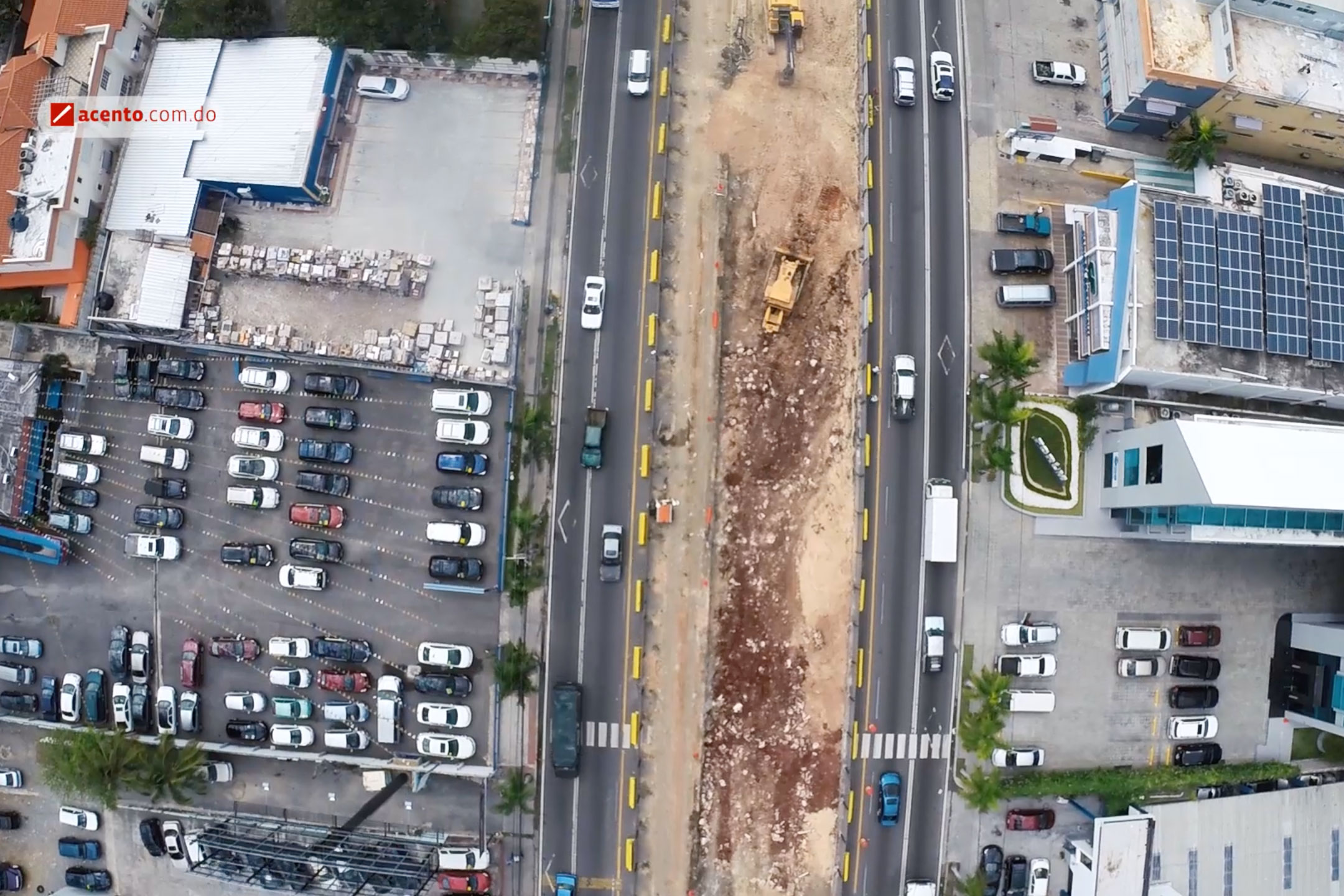 Construcción del túnel de la avenida Presidente Guzmán (Privada) vista desde el aire