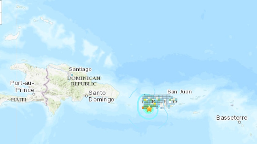 Segundo temblor fuerte en el día en Puerto Rico