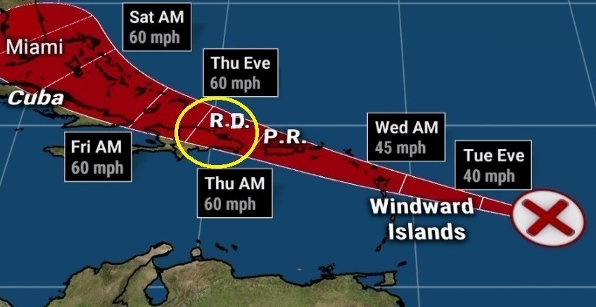 Onamet emite alerta ante el rápido avance de potencial ciclón tropical