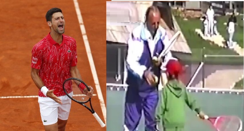 Video con Djokovic en su primera clase de tenis con sólo 4 años