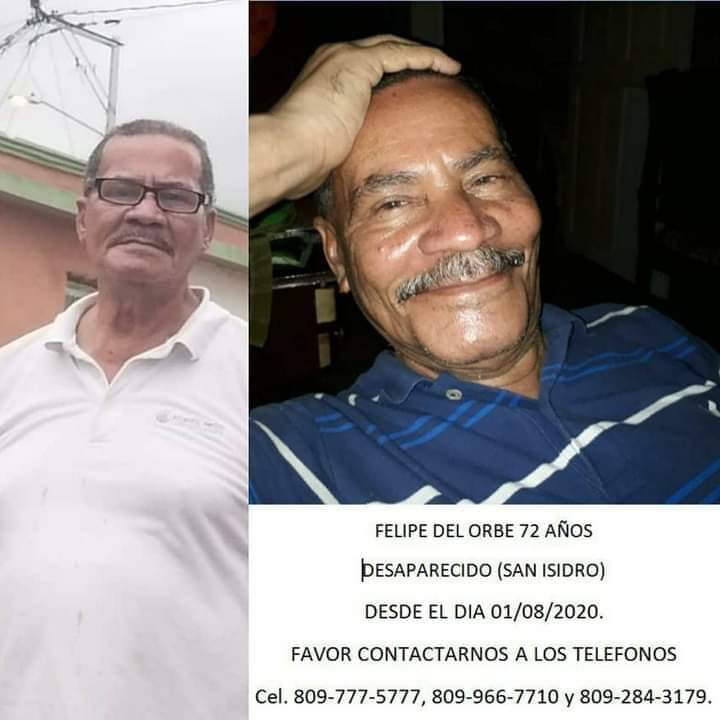 Denuncian está desaparecido el ciudadano Felipe Del Orbe
