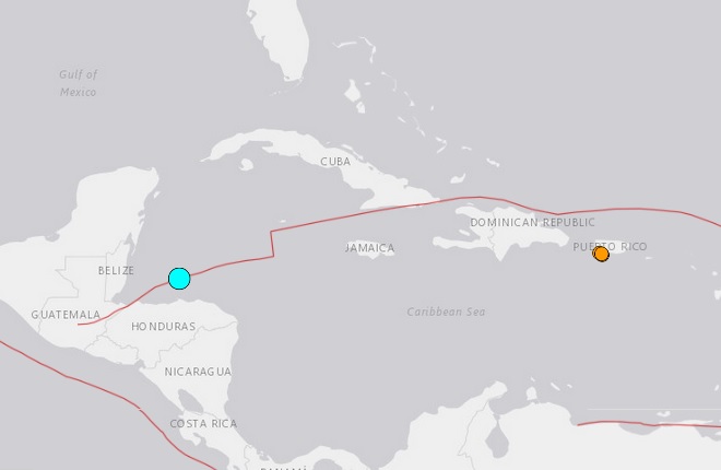 Temblor de magnitud 5.4 en el Caribe de Honduras