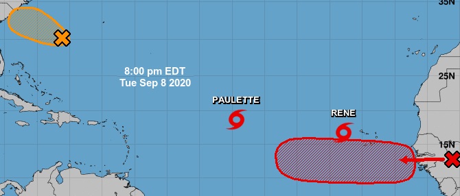 Tormentas Paulette y René con pretensiones de huracán