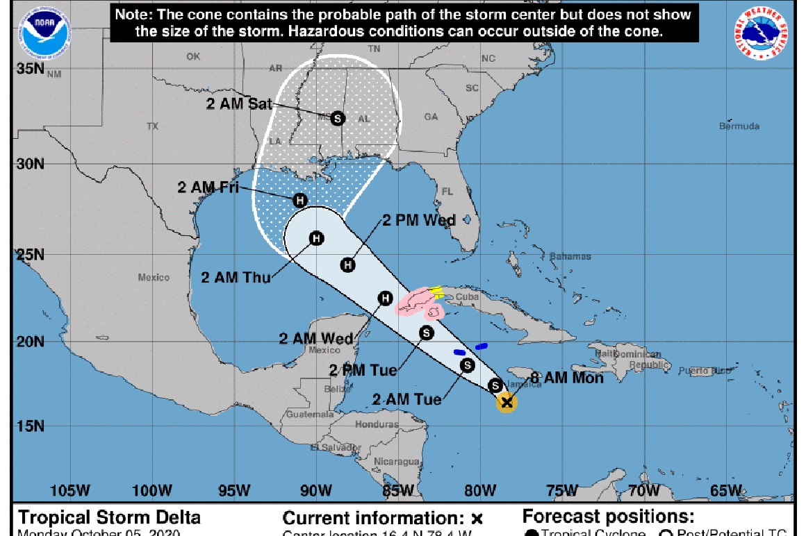 Delta, nueva tormenta en el Caribe, amenaza al oeste de Cuba