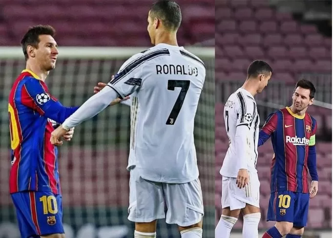 Un abrazo con Messi y dos penales para Cristiano Ronaldo