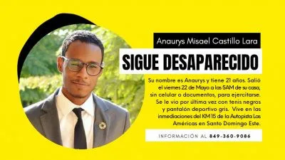 ¿Dónde está Aneurys Castillo?: tiene 366 días desaparecido