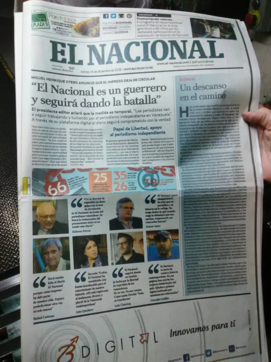 Diario El Nacional embargado a favor del N° 2 del chavismo