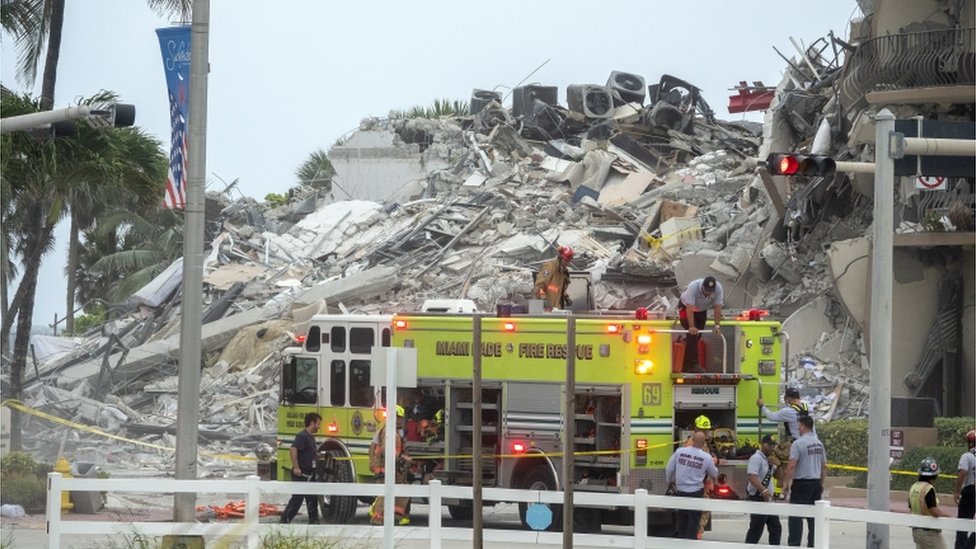 Derrumbe de un edificio en Miami en fotos
