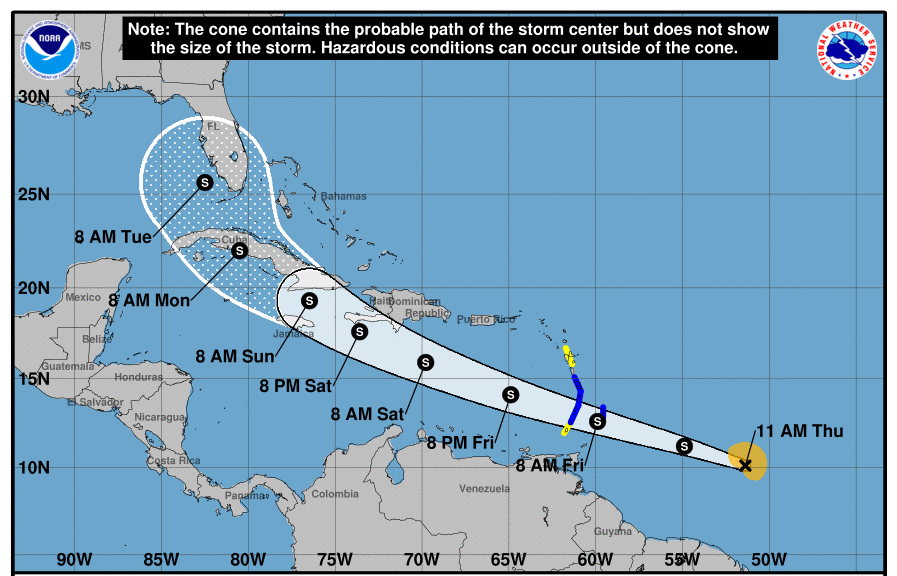 Elsa, quinta tormenta del año en el Atlántico, se fortalece en el Caribe