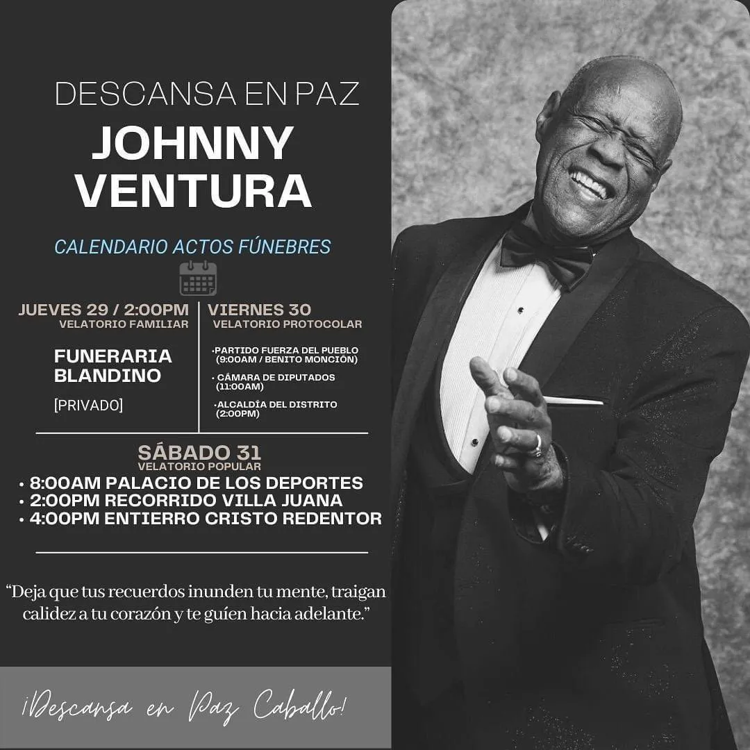 El pueblo dominicano podrá despedir a Johnny Ventura en funeral popular este sábado