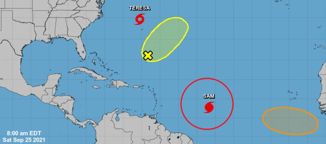 Sam alcanzó categoría 3 de huracán mayor