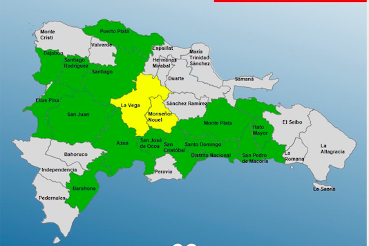 COE aumenta a 16 las provincias en alerta por vaguada y onda tropical 