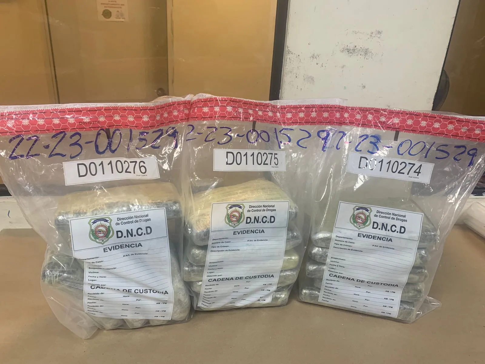 DNCD y Ministerio Público confiscan 15 paquetes de cocaína