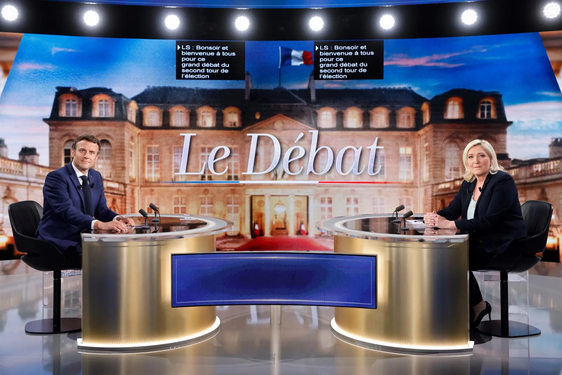 Macron y Le Pen chocan en el debate cara a cara sobre Rusia y Europa