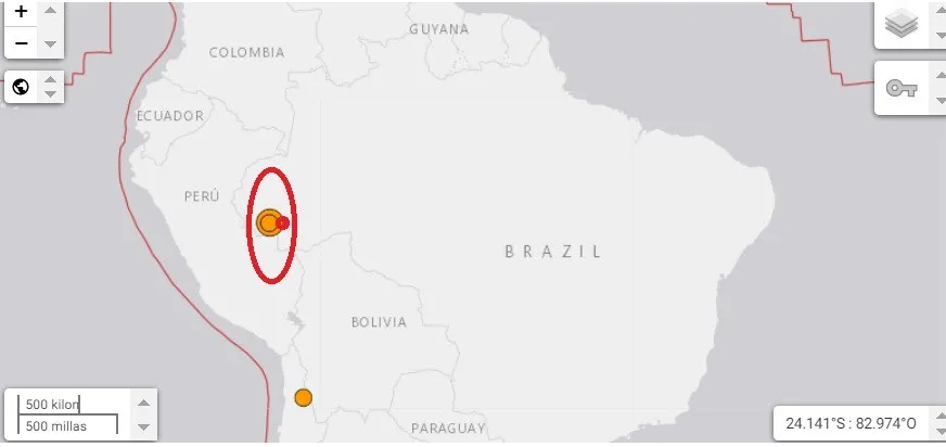 Sismo de magnitud 6,5 cerca de frontera de Brasil con Perú