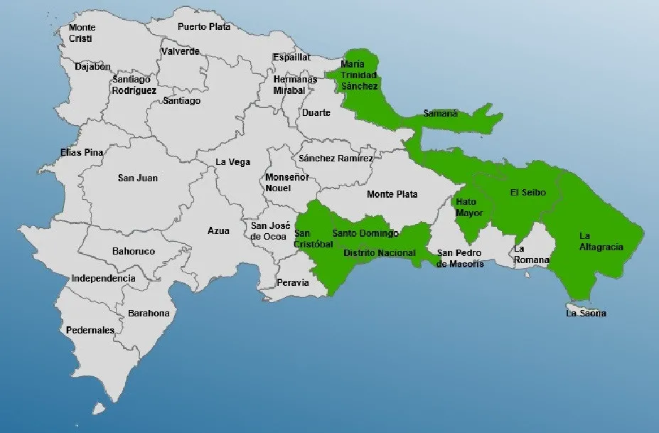 COE pone en alerta verde a 8 provincias por vaguada