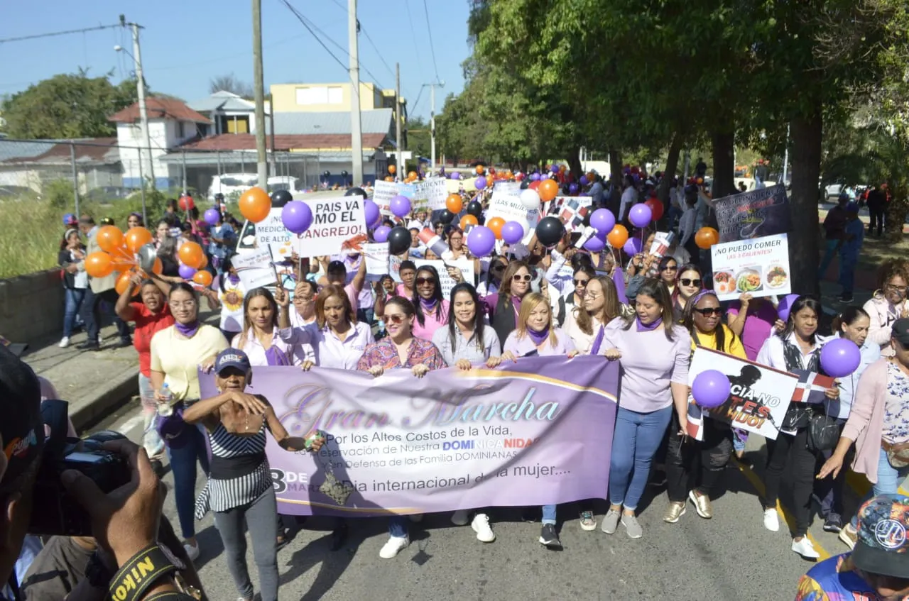 mujeres-del-pld-marchan-en-santiago-para-exigir-mayor-seguridad-y-que-bajen-la-comida