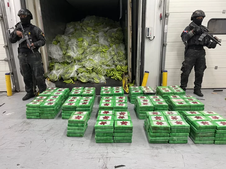 Decomisan 400 paquetes de cocaína camuflados en carga de guineos en Caucedo