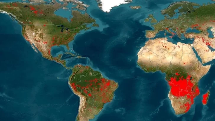 Un mapa de la NASA permite rastrear los incendios forestales en la Tierra en tiempo real