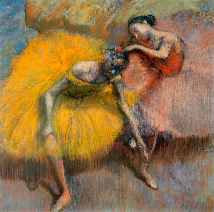 E.-Degas-Dos-bailarinas-en-amarillo-y-rosa-1898-728x723