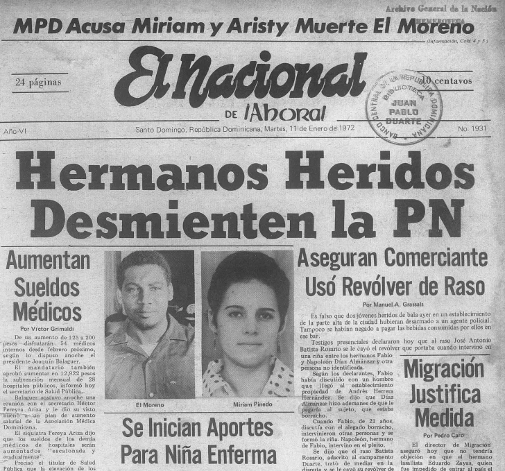 Las muertes de El Moreno y Miriam Pinedo (I): documentos para su estudio