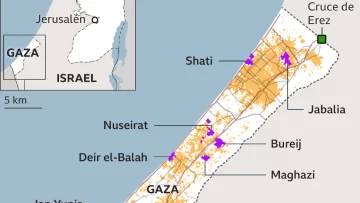 3 mapas de la Franja de Gaza, uno de los lugares más densamente poblados del mundo