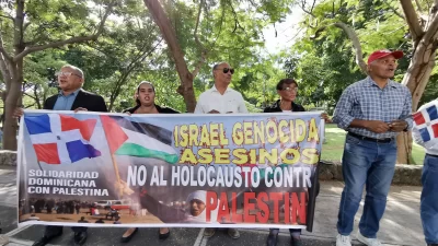Propalestinos se congregaron frente a la sede de la ONU en Santo Domingo