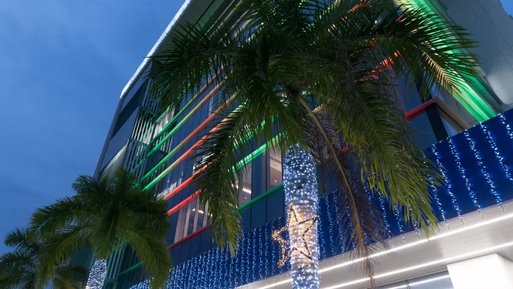 Asociación Cibao recibe la Navidad con el encendido de luces en su torre corporativa
