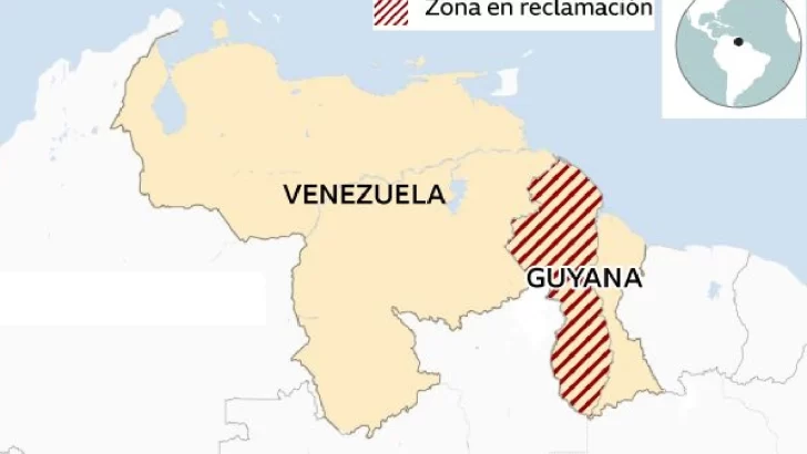 Venezuela y Guyana en disputa fronteriza con 