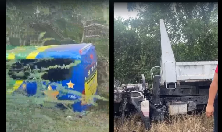 Choque de autobús de Caribe Tours con un camión deja al menos un fallecido