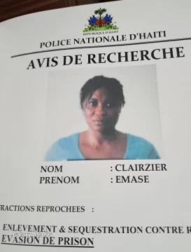 Autoridades de Haití alertan sobre peligrosa fugitiva Clairzier Emase que podría entrar a territorio dominicano
