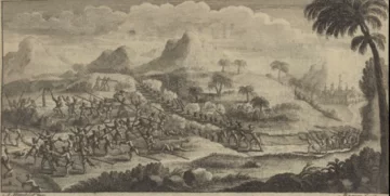 Invasion-e-incendio-de-Santiago-1690.-Fuente-Pierre-Francois-Xavier-de-Charlevoix.1730