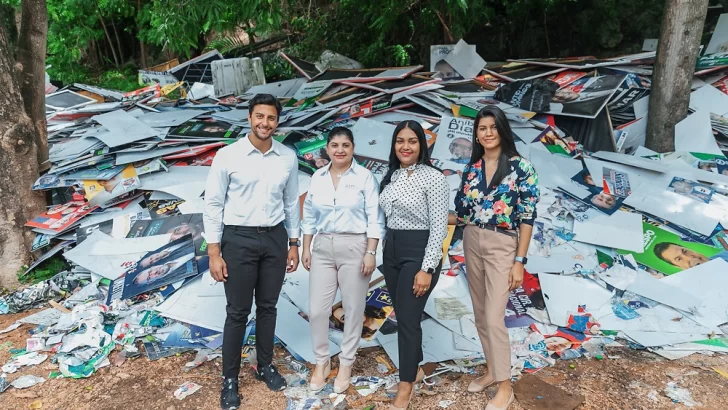 Fundación Botellas de Amor reciclará la propaganda electoral que la alcaldía retiró de espacios públicos