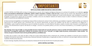 JCE recuerda resultados de encuestas a boca de urna no pueden divulgarse