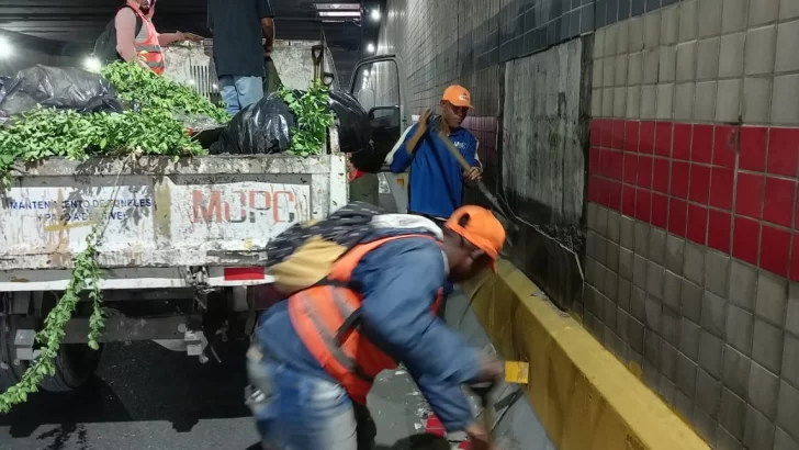 MOPC asegura no hay peligro tras desprendimiento de lozas en túnel de la 27 de Febrero