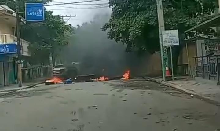 Protesta en Sabaneta por el asfaltado de carretera