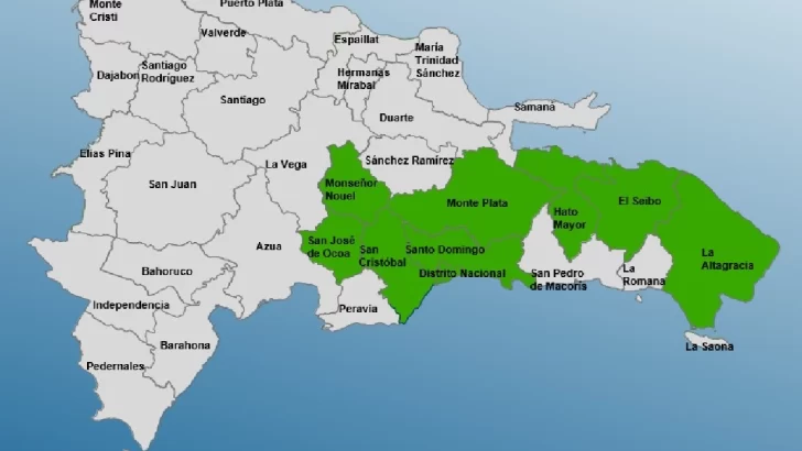 Nueve provincias en verde por vaguada y el paso de una onda tropical