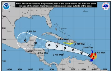 El huracán Beryl se intensifica antes de llegar a las Islas de Barlovento