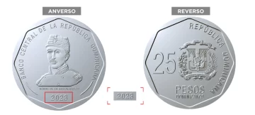 Banco Central pone en circulación nuevas monedas de 25 pesos