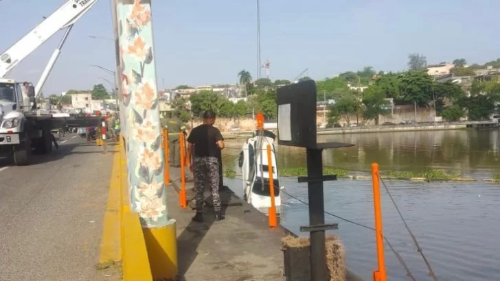 Yipeta cae al río Ozama desde el puente flotante