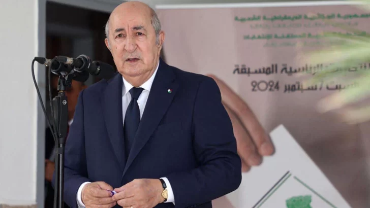 El presidente argelino Abdelmadjid Tebboune, reelegido con el 94,65% de los votos