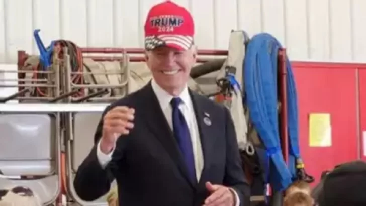 Biden se pone gorra de Trump en gesto de unidad entre los dos partidos