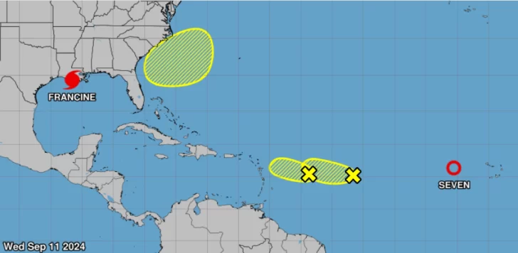 Huracán Francine toca tierra en el sur de EEUU con categoría 2