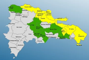 COE: 9 provincias en alerta amarilla y 7 en verde por sistema frontal